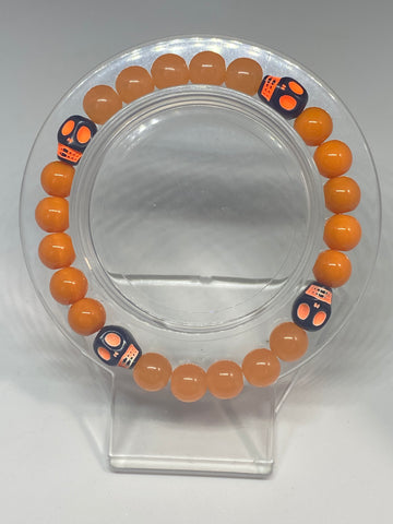 Neon orange skull bracelet