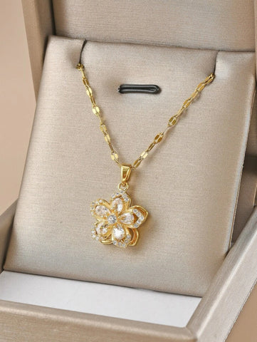  rotating flower necklace 