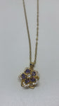Light purple rotating flower necklace 