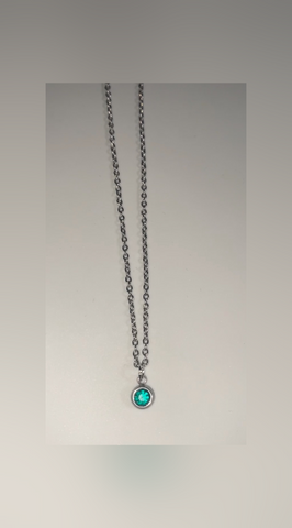 Aqua Birthstone Necklace (March)