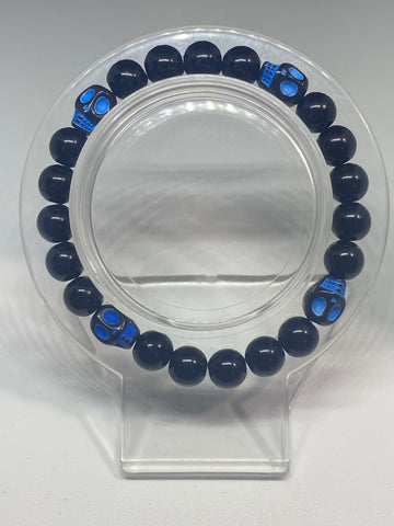 Neon blue skull bracelet