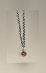 Orange Rhinestone Birthstone Necklace (November)