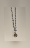 Orange Rhinestone Birthstone Necklace (November)