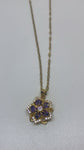 Light purple rotating flower necklace 