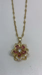 Light Red Rotating Flower Necklace