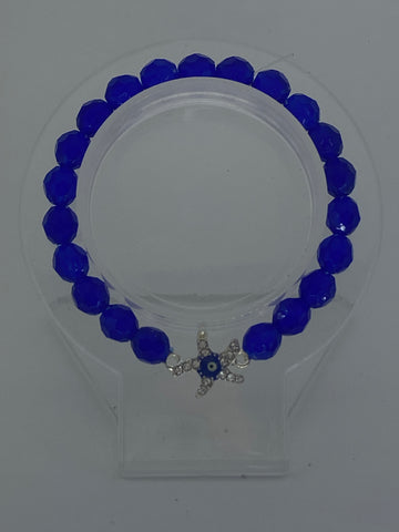 Dark blue evil eye starfish bracelet