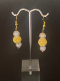 Yellow with white earrings 