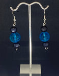 Blue and black earrings