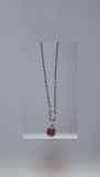 Garnet Red Birthstone Necklace Stainless Steel 