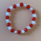 Red and white shiny beads Bracelet