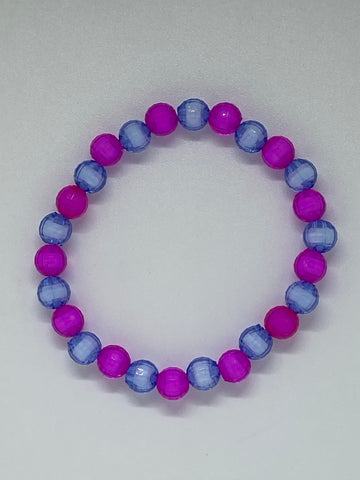 Pink and blue shiny beads