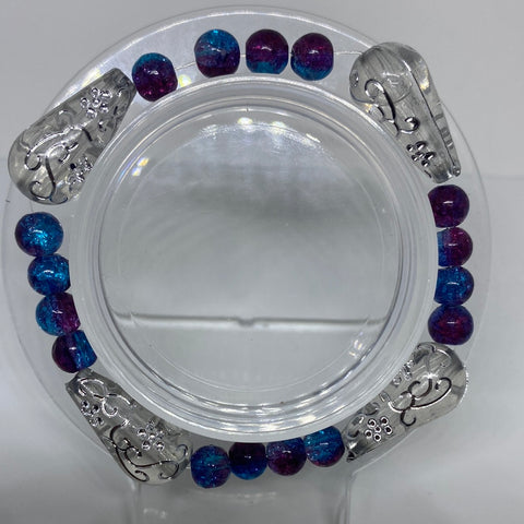 Ombre blue purple bracelet