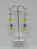 Purple and yellow earrings