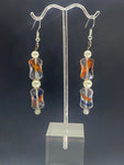 Clear Orange And Blue Earrings