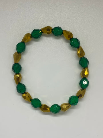 Green and gold shiny beads