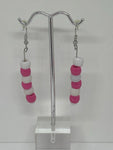 Pink and white earrings