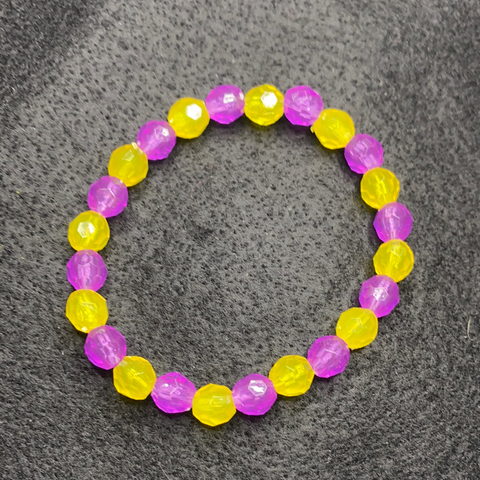 Purple and yellow shiny pearls 