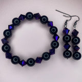 Purple earrings and bracelets