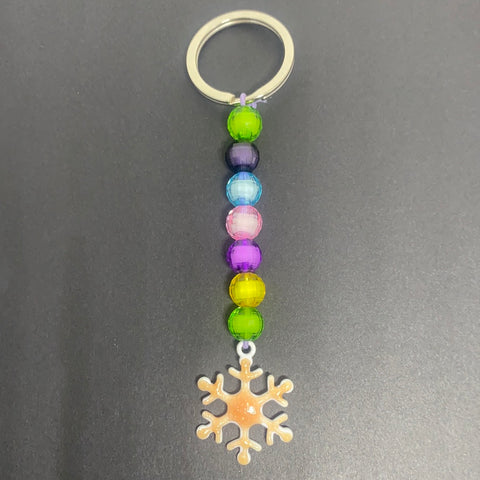 Light orange snowflake keychain