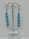 Blue with gold earrings