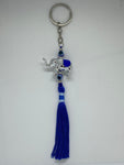 Blue evil eye elephant keychain 