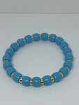 Blue with gold bracelet