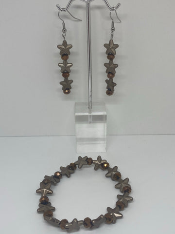 Bronze earrings with bracelet