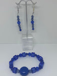 Blue earrings and bracelet