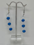 White and blue earrings