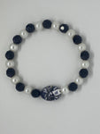 Black and white bracelet with black and white stone