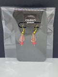 Red leaf dangling earrings