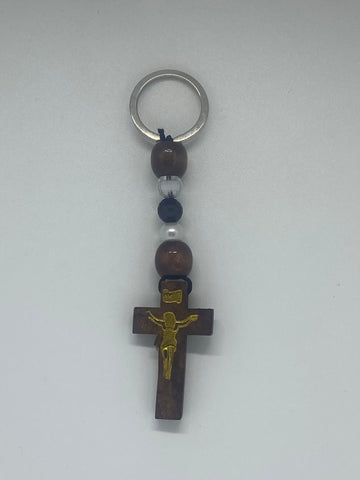 Brown cross keychain