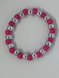 Hot pink and sliver beads