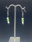 Light green pearl with white beads dangling  Earrings