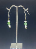 Light green pearl with white beads dangling  Earrings