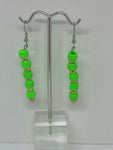 Green beads with gold Earrings