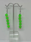 Green beads with gold Earrings