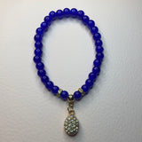 Dark Blue bracelet with shiny dangling bead