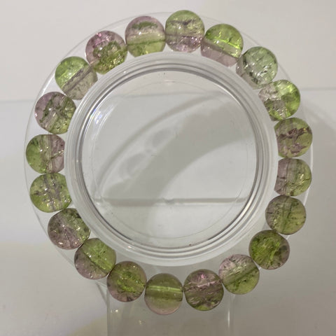 Green glass beads bracelet