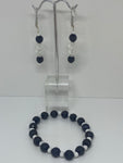 Black and white earrings and bracelet