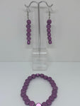 Purple earrings and bracelet 