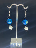 Blue Black beaded earrings