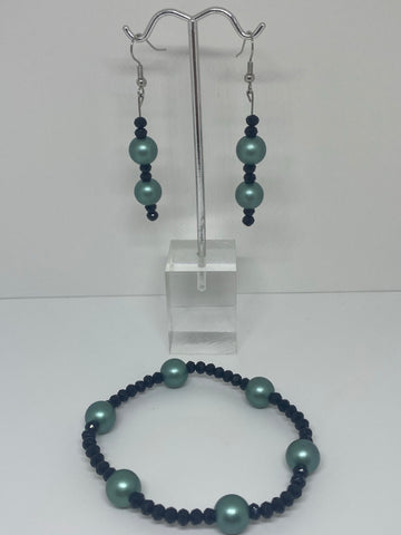 Black and blue green jewelry set