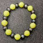 Lime-Yellow fancy pearls and black pearls