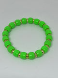 Green beads with gold Bracelet