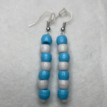 Baby blue and white earrings