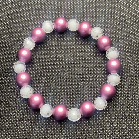 Purple and white bracelet