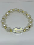 White and gold pearl bracelet