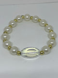 White and gold pearl bracelet