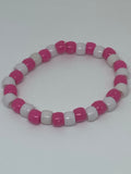 Pink and white bracelet